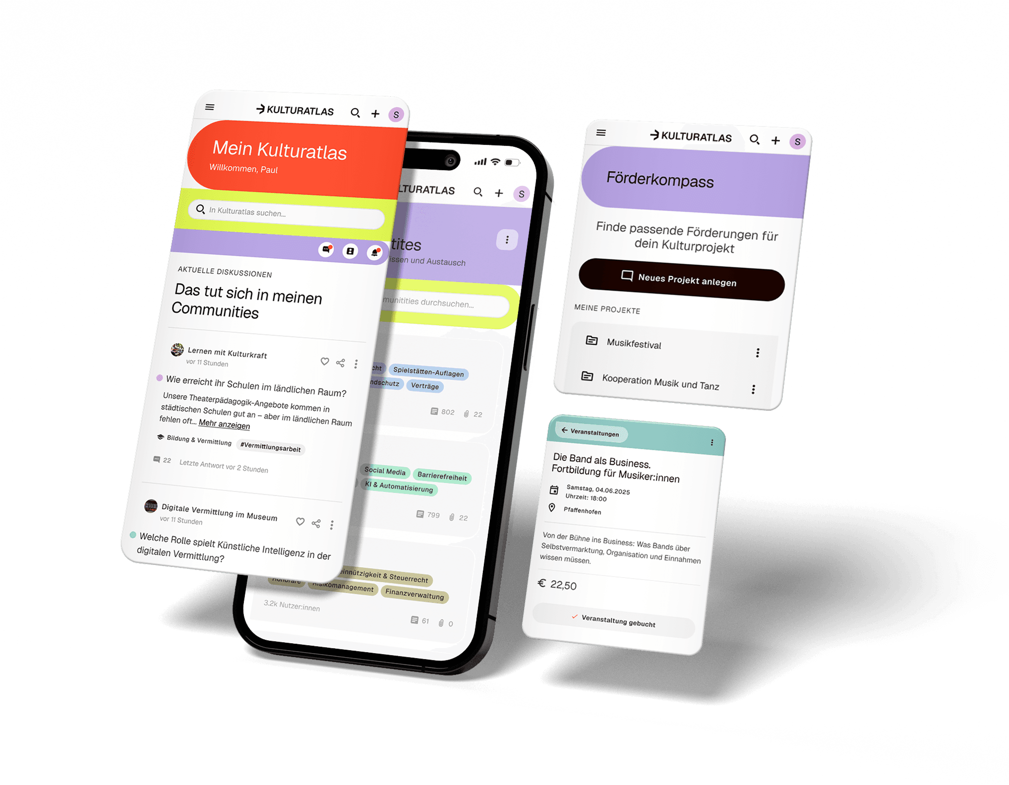 Kulturatlas Mockup auf einem Smartphone